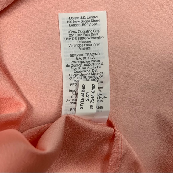 J.Crew Ruffle Trim Crepe Peach Blouse - Picture 5 of 6